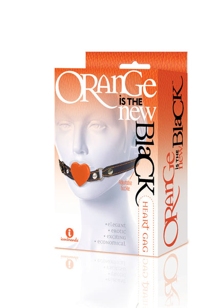 The 9's Orange Is The New Black, Heart Gag - Black/Orange Mouth Restraint