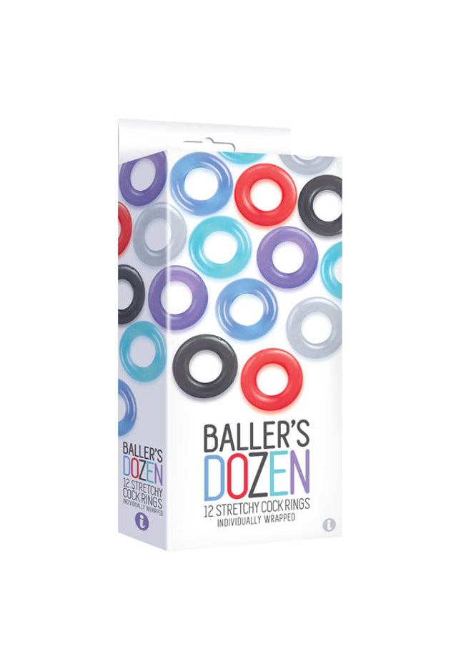 Baller's Dozen - Individually Wrapped Cock Rings - Pack of 12