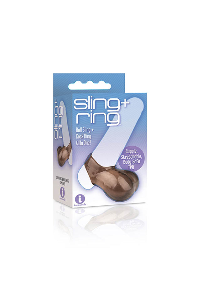 The 9's Sling and Ring - Black Cock & Balls Ring