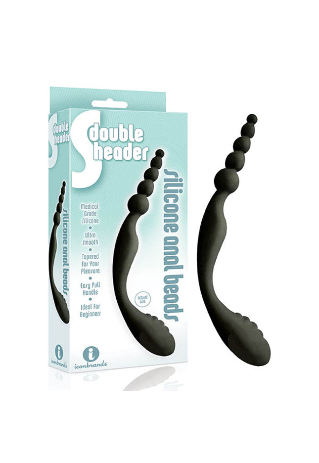 The 9's S-Double Header - Black Double Ended Anal Beads