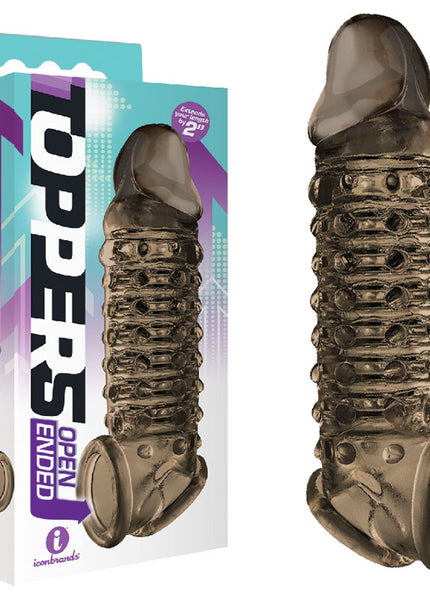 The 9's Toppers Open Ended - Smoke Penis Extension Sleeve