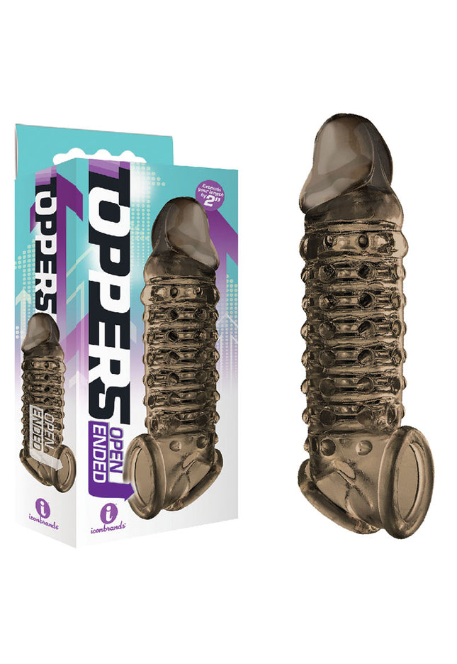 The 9's Toppers Open Ended - Smoke Penis Extension Sleeve