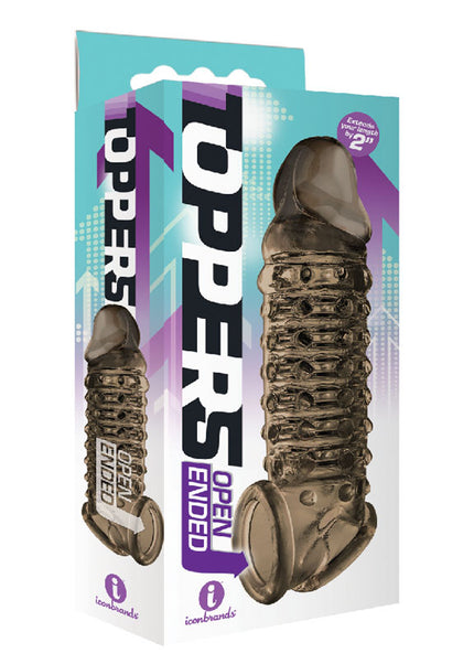 The 9's Toppers Open Ended - Smoke Penis Extension Sleeve