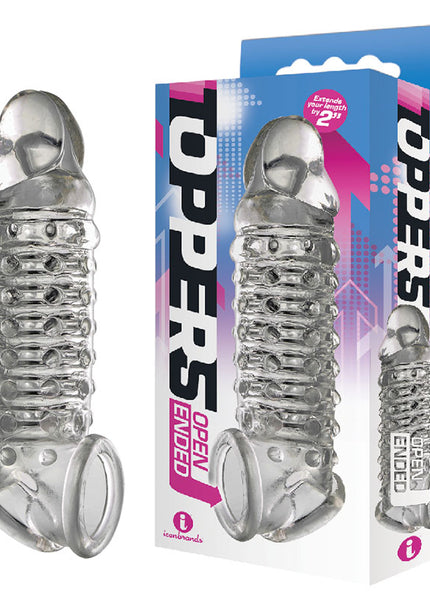 The 9's Toppers Open Ended - Clear Penis Extension Sleeve