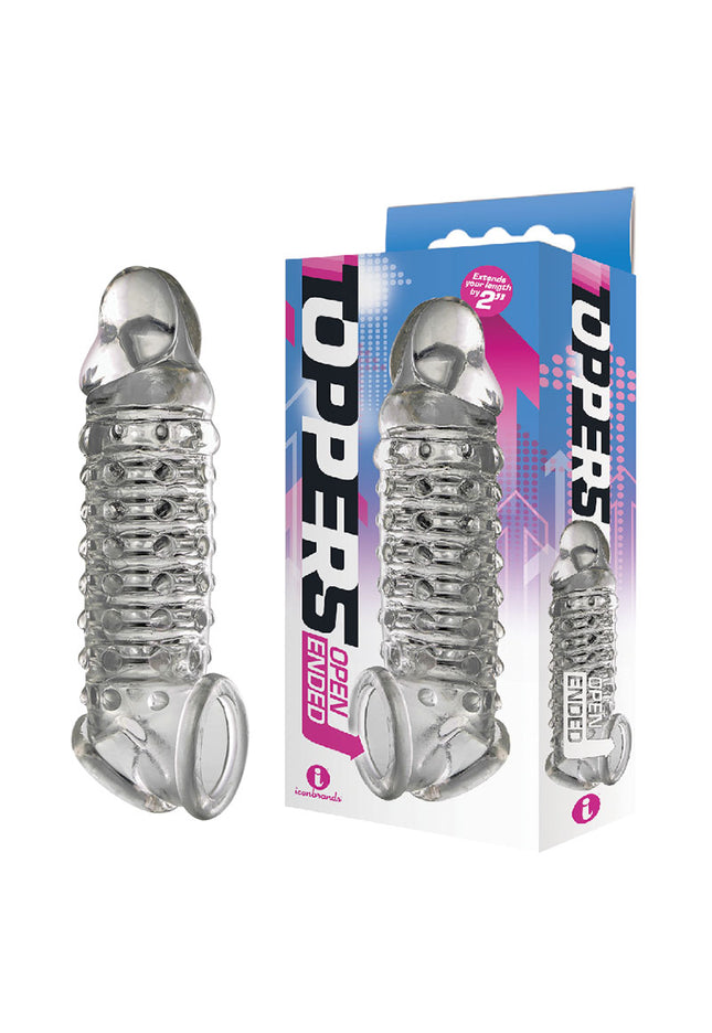 The 9's Toppers Open Ended - Clear Penis Extension Sleeve