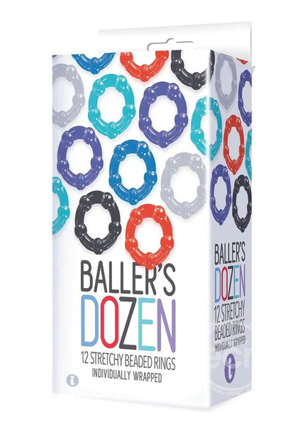 Baller's Dozen - Beaded - Individually Wrapped Cock Rings - Pack of 12