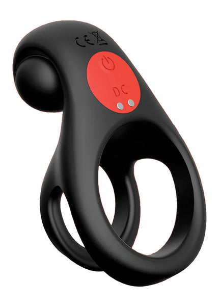 Red Dot Rings - V2 - Black USB Rechargeable Vibrating Cock & Ball Ring with Remote
