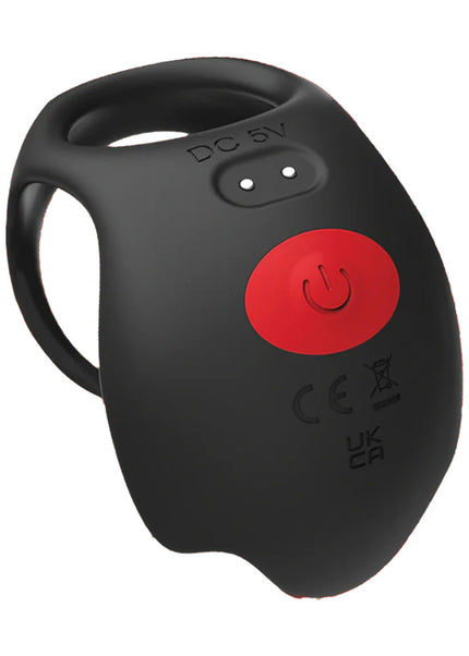 Red Dot Rings - V3 - Black USB Rechargeable Vibrating Cock & Ball Ring with Remote