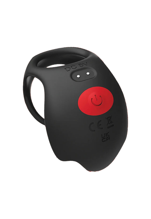 Red Dot Rings - V3 - Black USB Rechargeable Vibrating Cock & Ball Ring with Remote