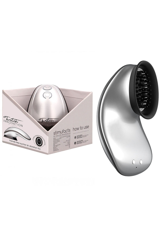 Twitch 1 - Silver - Silver USB Rechargeable Suction Vibrator
