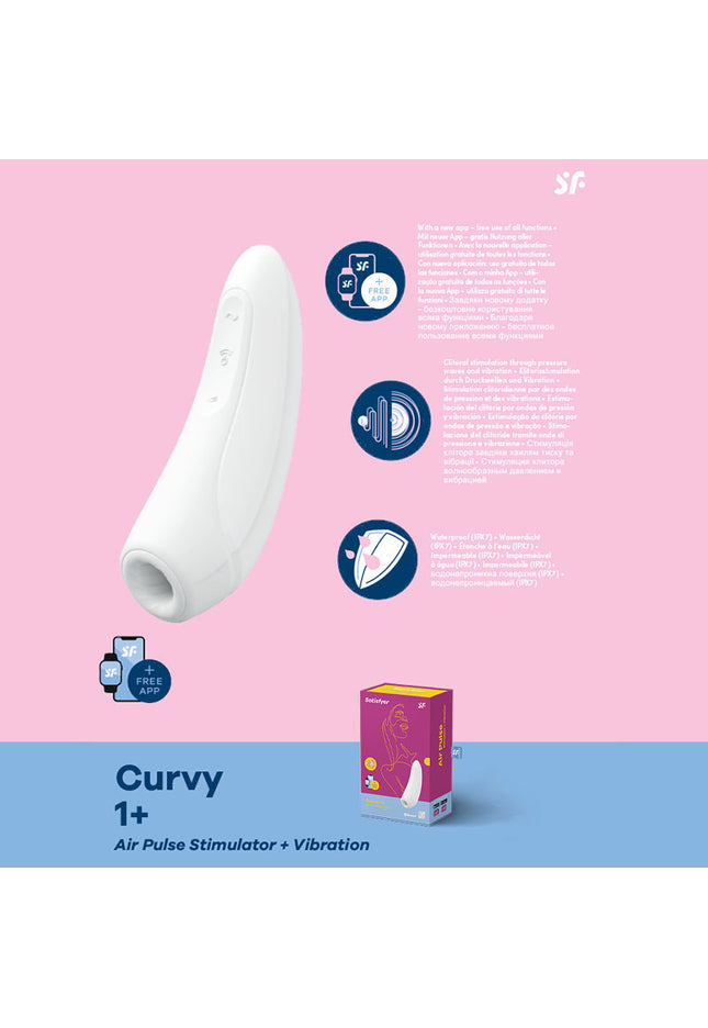 Satisfyer Curvy 1+ - App Contolled Touch-Free USB-Rechargeable Clitoral Stimulator with Vibration