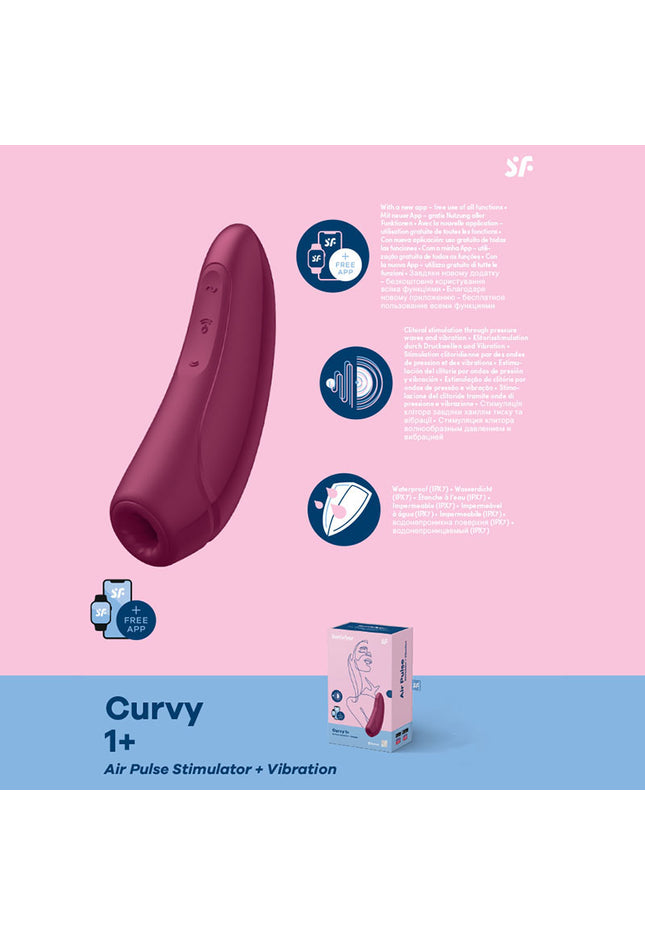 Satisfyer Curvy 1+ - App Contolled Touch-Free USB-Rechargeable Clitoral Stimulator with Vibration