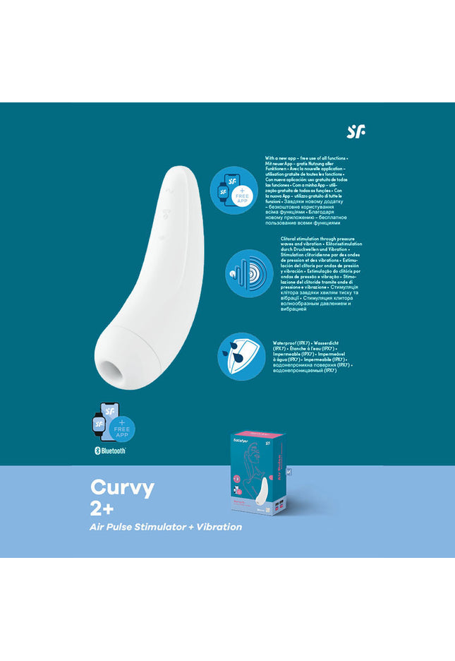 Satisfyer Curvy 2+ - App Contolled Touch-Free USB-Rechargeable Clitoral Stimulator with Vibration