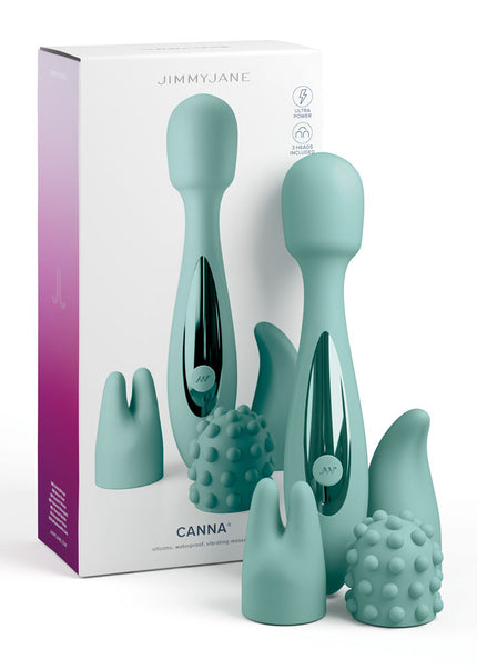 JimmyJane Canna - Teal 21.8 cm Massage Wand with 3 Interchangeable Heads