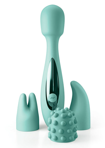 JimmyJane Canna - Teal 21.8 cm Massage Wand with 3 Interchangeable Heads