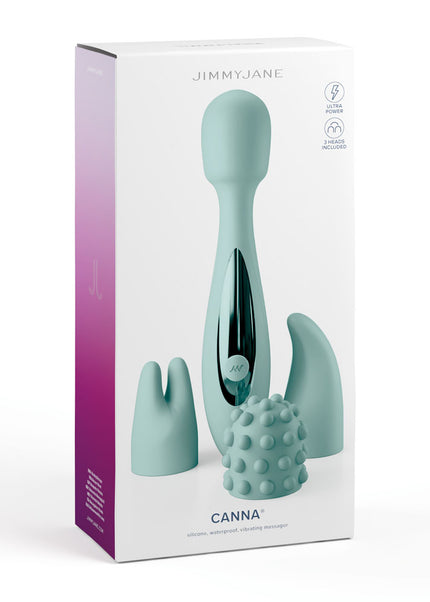 JimmyJane Canna - Teal 21.8 cm Massage Wand with 3 Interchangeable Heads