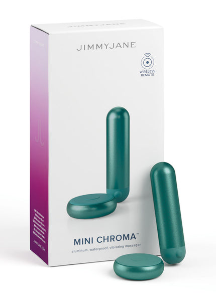JimmyJane Mini Chroma - Teal - Teal 7.8 cm USB Rechargeable Bullet with Wireless Remote