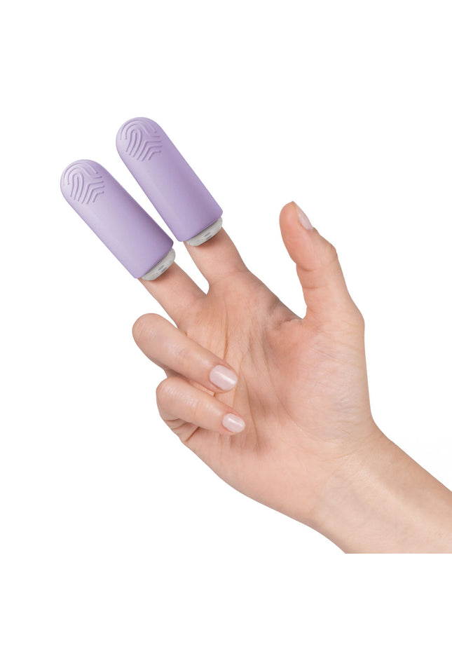 JimmyJane Hello Touch Pro - Purple Vibrating Finger Stimulators with Charging Pod