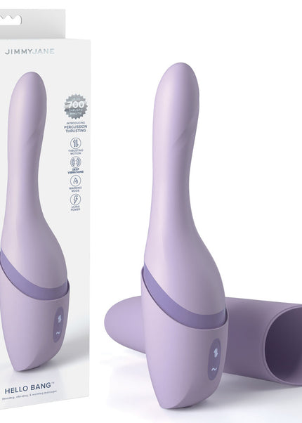 JimmyJane Hello Bang - Purple 27 cm USB Rechargeable Warming & Thrusting Vibrator