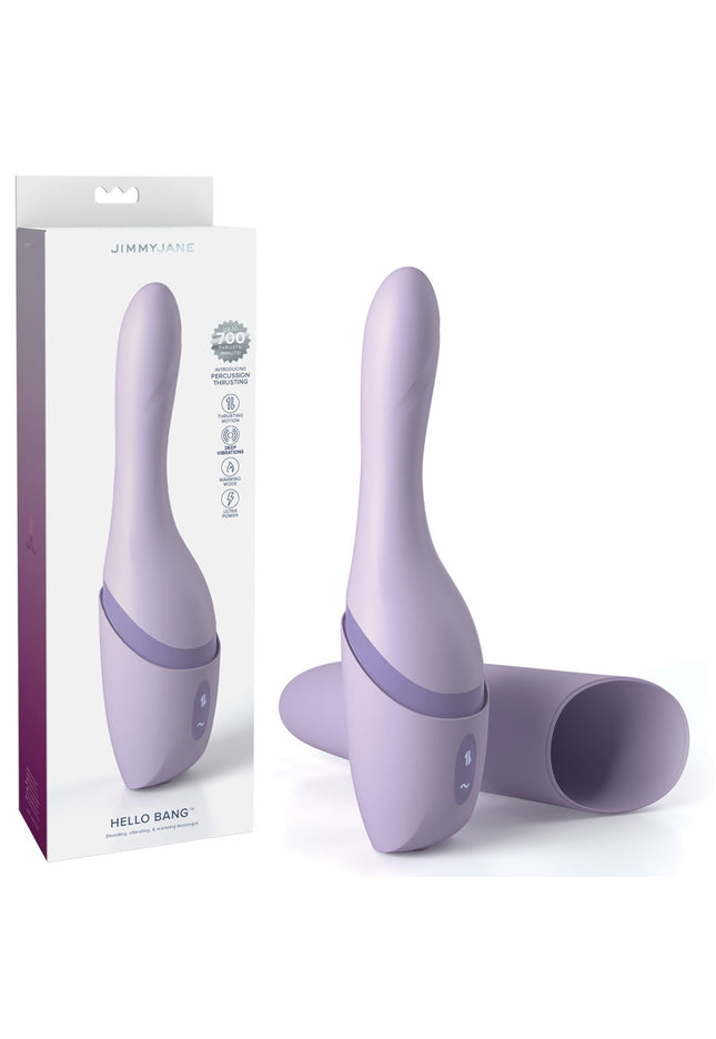 JimmyJane Hello Bang - Purple 27 cm USB Rechargeable Warming & Thrusting Vibrator