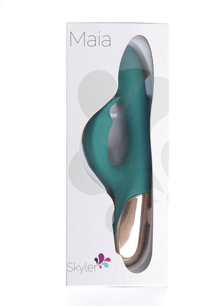 Maia Skyler - Green 21.6 cm USB Rechargeable Bendable Rabbit Vibrator