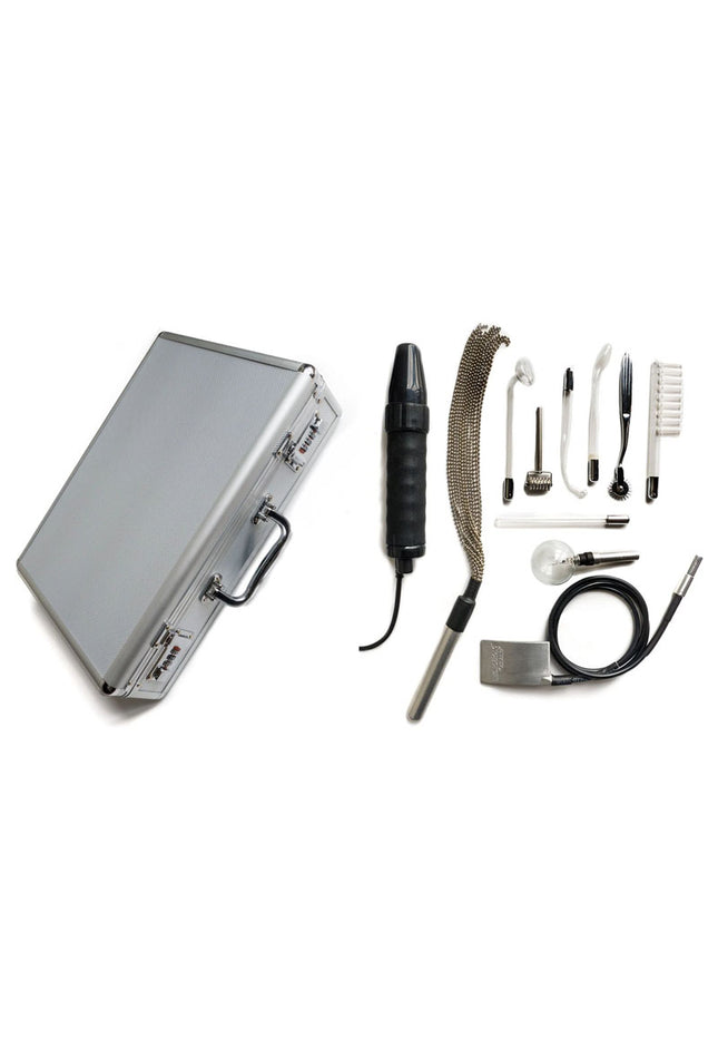 KinkLab Agent Noir Neon Wand Kit - E-Stim Kit - 11 Piece Set