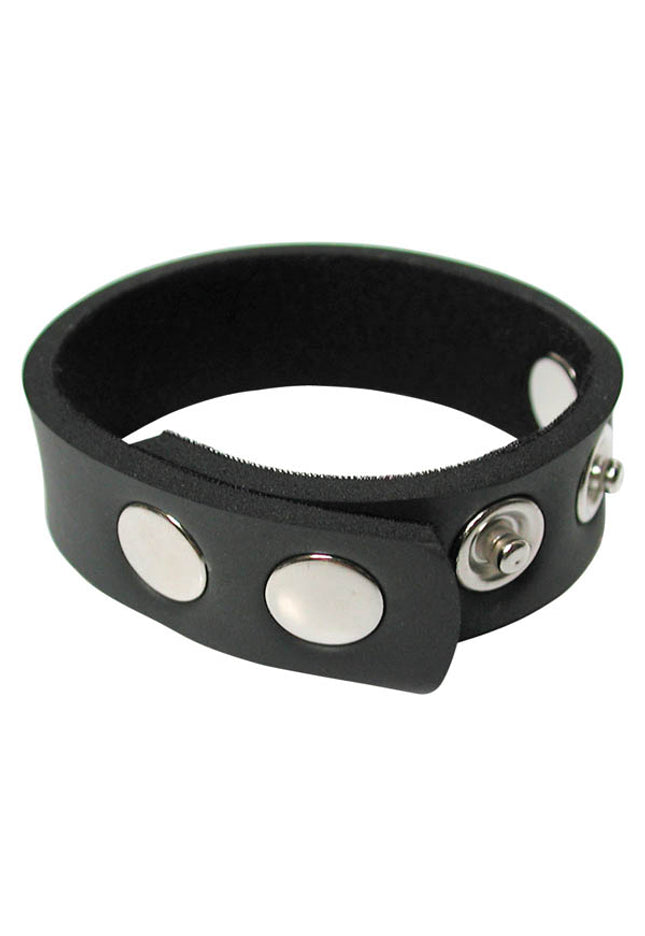 KinkLab 5-Snap Neoprene Cock Ring - Black Adjustable Cock Ring