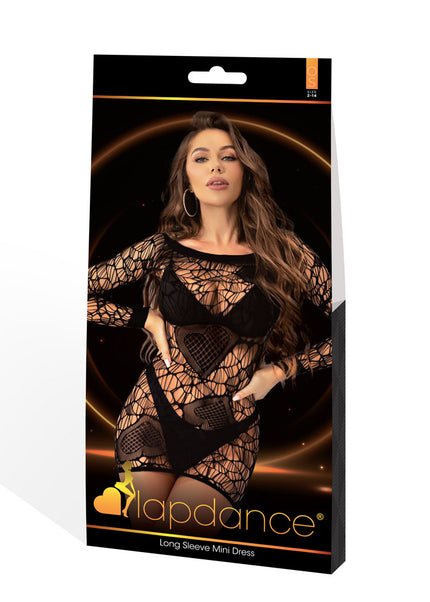 LAPDANCE Long Sleeve Mini Dress - Black - One Size