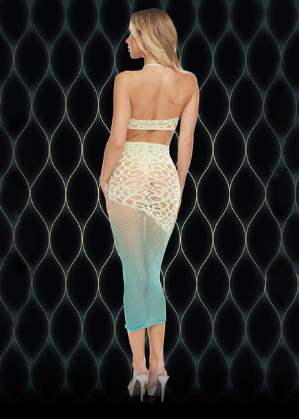 LAPDANCE Green Goddess 2-pc Set - Cream/Green - One Size