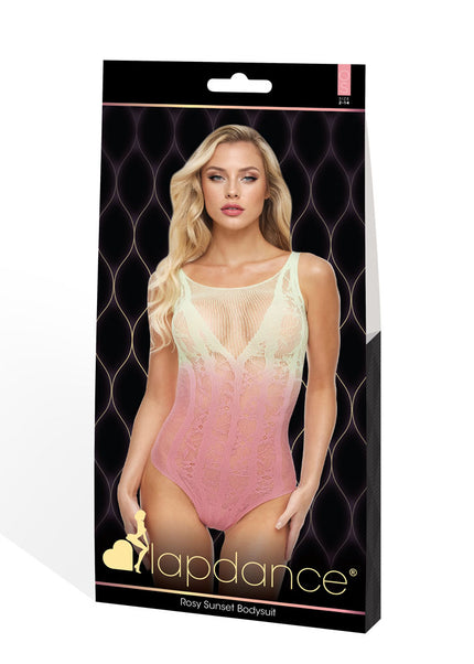 LAPDANCE Rosy Sunset Bodysuit - Cream/Rose - One Size