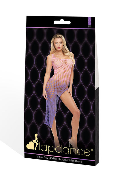 LAPDANCE Violet Sky Off-The-Shoulder Mini Dress - Pink/Violet - One Size