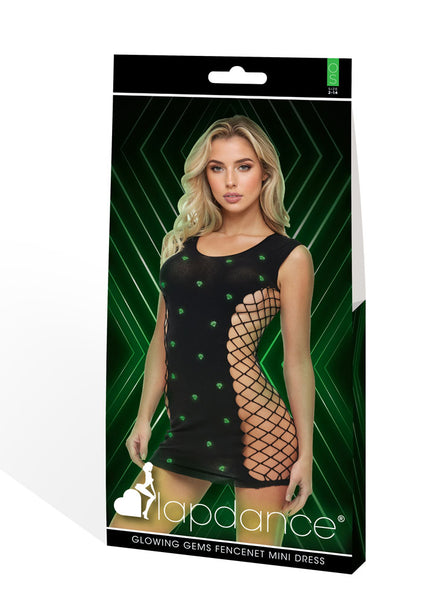 GLOWING GEMS FENCENET MINI DRESS-GID-OS -