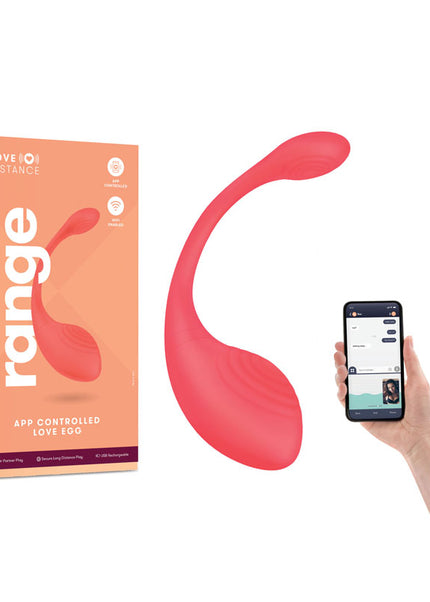 Love Distance RANGE - Coral Rechargeable Love Egg with App Contol