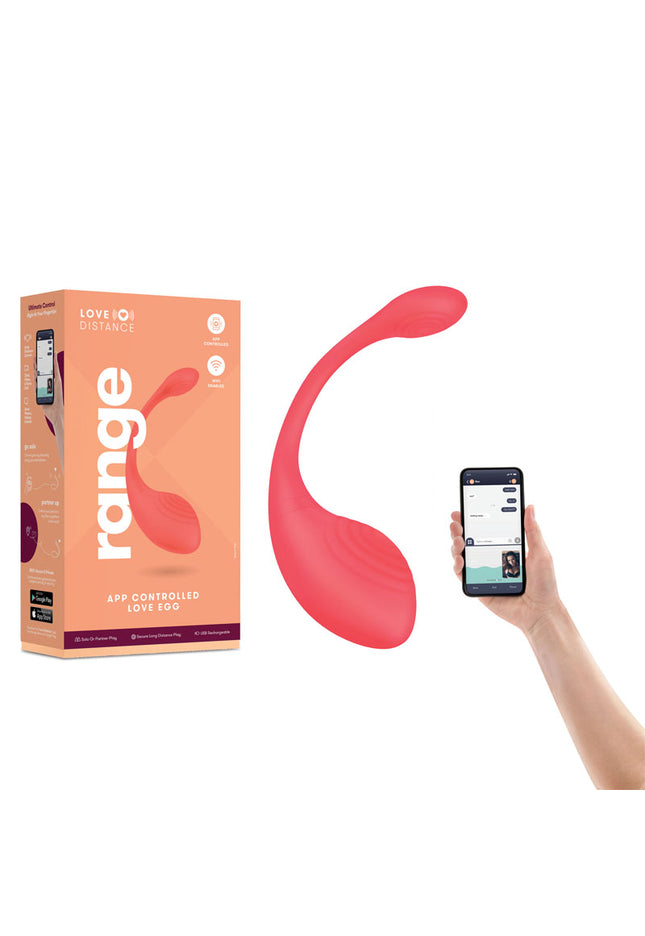 Love Distance RANGE - Coral Rechargeable Love Egg with App Contol
