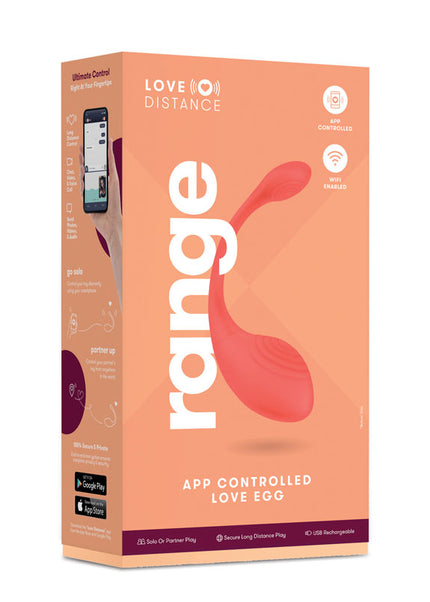 Love Distance RANGE - Coral Rechargeable Love Egg with App Contol