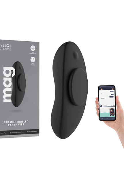 Love Distance MAG - Black Rechargeable Panty Vibrator with App Control