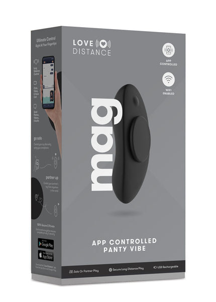 Love Distance MAG - Black Rechargeable Panty Vibrator with App Control