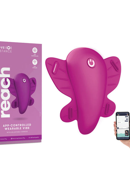 Love Distance REACH - Rose Rechargeable Strap-On Stimulator with App Control