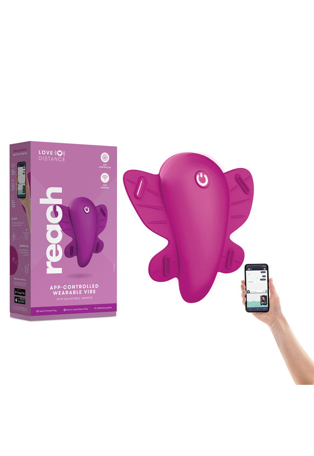 Love Distance REACH - Rose Rechargeable Strap-On Stimulator with App Control