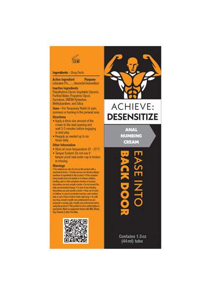 Achieve: Desensitize - Anal Numbing Cream - 44 ml Tube