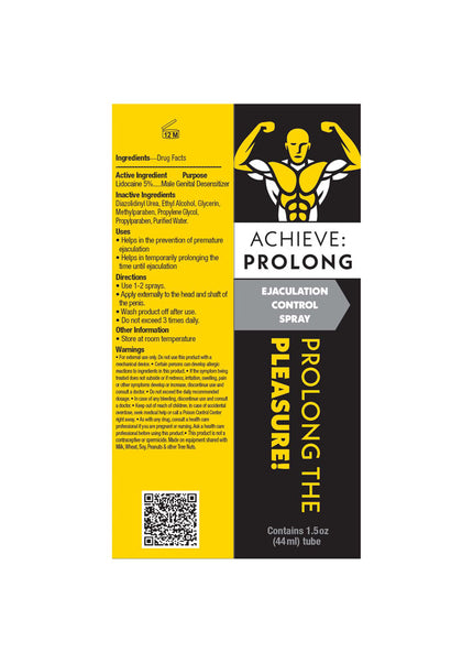 Achieve: Prolong - Ejaculation Control Spray for Men - 29 ml Spray