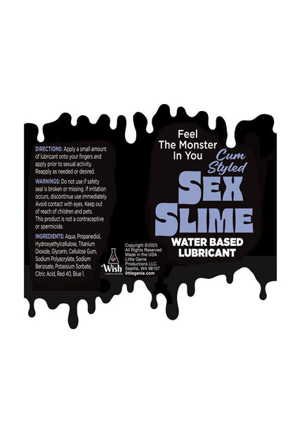 Sex Slime Cum Style Creature Lube - Purple 60 ml - Purple Cum Style Water Based Lubricant - 60 ml Bottle