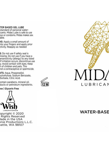 Midas Water Based Lube - Water Based Lubricant - 59 ml Bottle