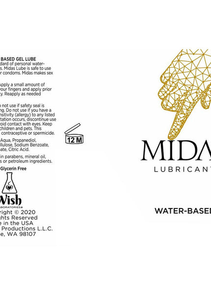 Midas Water Based Gel - Water Based Gel Lubricant - 118 ml Tube