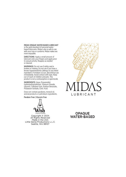 Midas Opaque Water Based Lubricant - 59 ml - Water Based Cum Lube - 59 ml