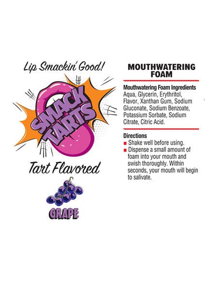 Smack Tarts Mouthwatering Foam - Grape - Sour Grape Flavoured - 80 ml Bottle