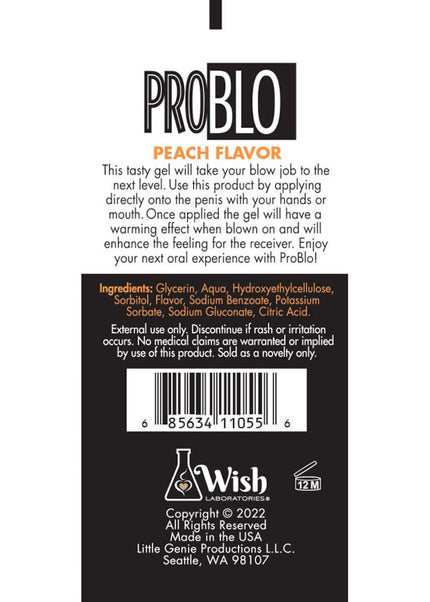 ProBlo Oral Pleasure Gel - Peach Flavoured Blowjob Gel - 29 ml Tube