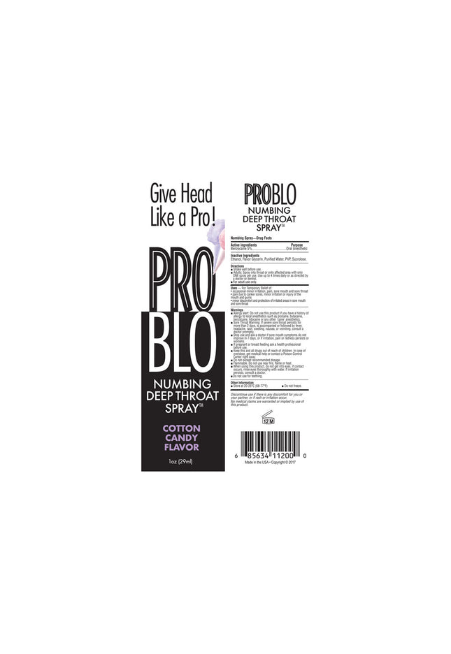 ProBlo Deep Throat Spray - Cotton Candy - Cotton Candy Flavoured Deep Throat Spray - 30 ml