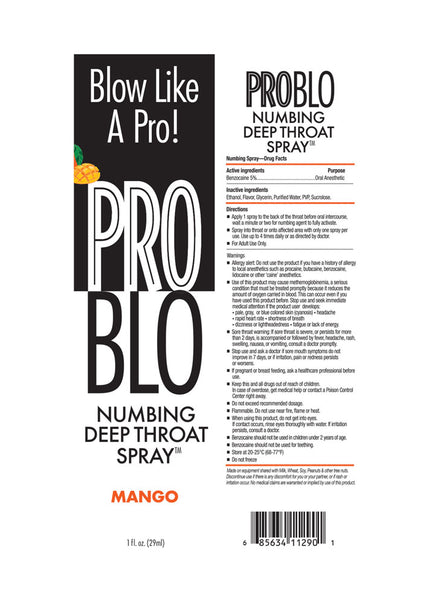 ProBlo Deep Throat Spray - Mango - Mango Flavoured Deep Throat Spray - 30 ml