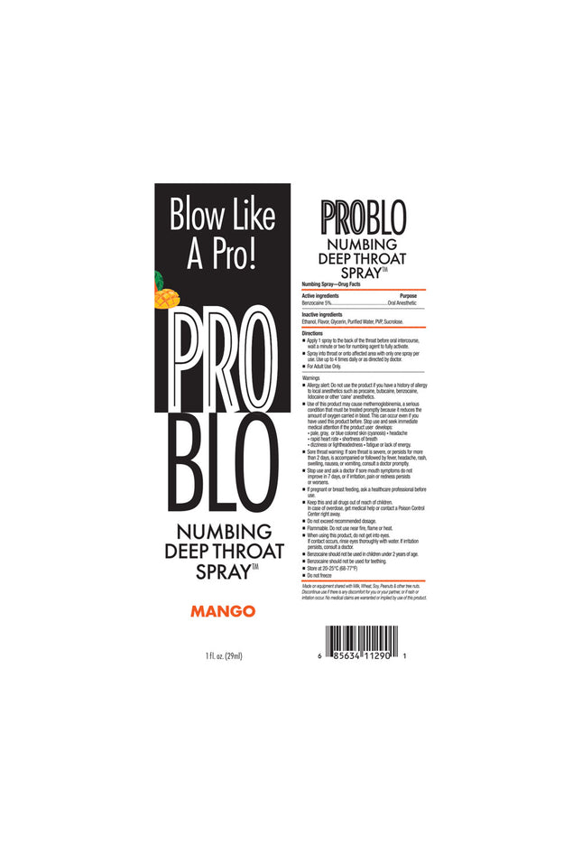 ProBlo Deep Throat Spray - Mango - Mango Flavoured Deep Throat Spray - 30 ml